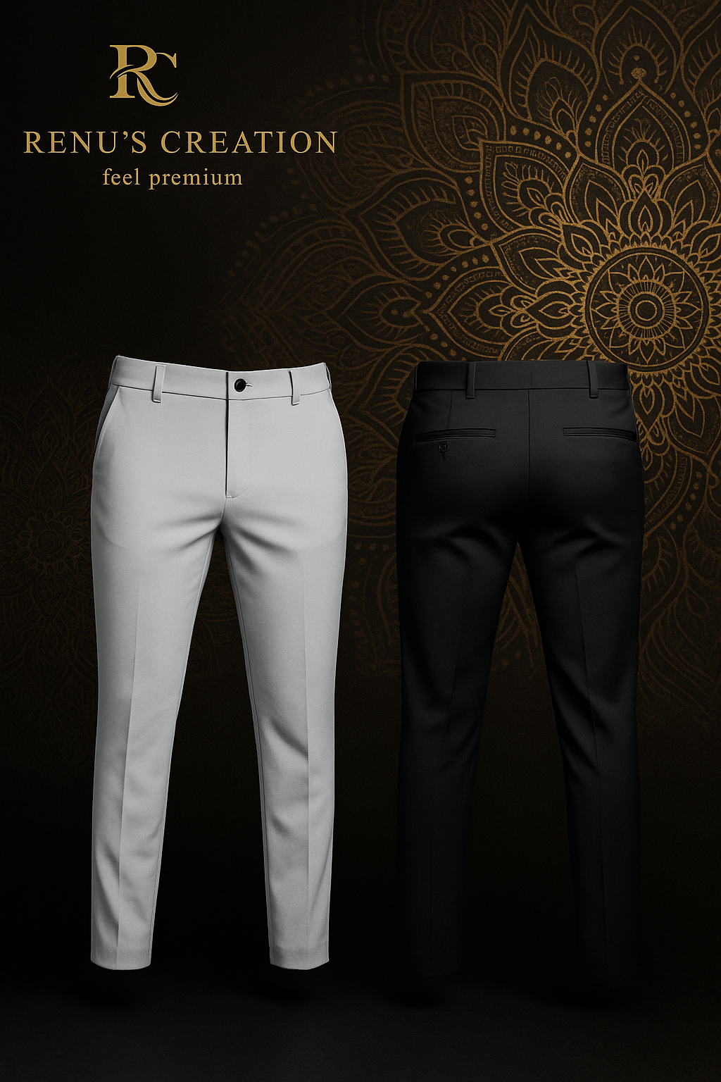 Premium Waist Adjustable Lycra Men's Trouser (Pack of 2)