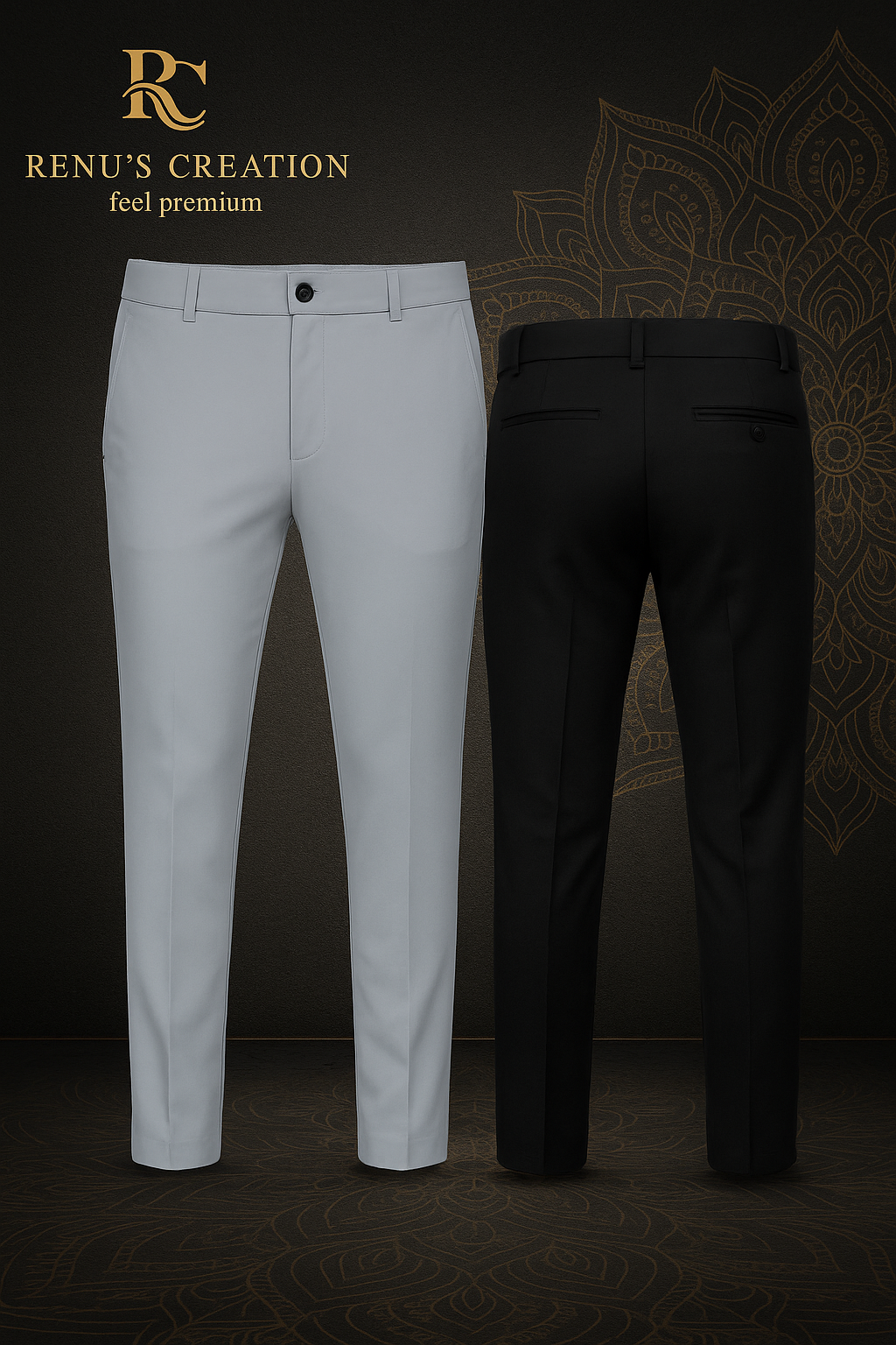 Premium Waist Adjustable Lycra Men's Trouser (Pack of 2)