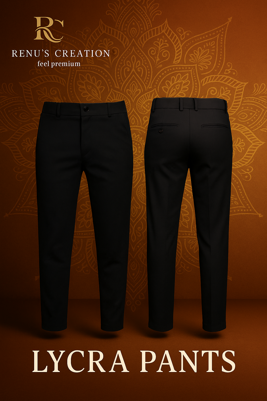 Premium Waist Adjustable Lycra Men's Trouser (Pack of 2)