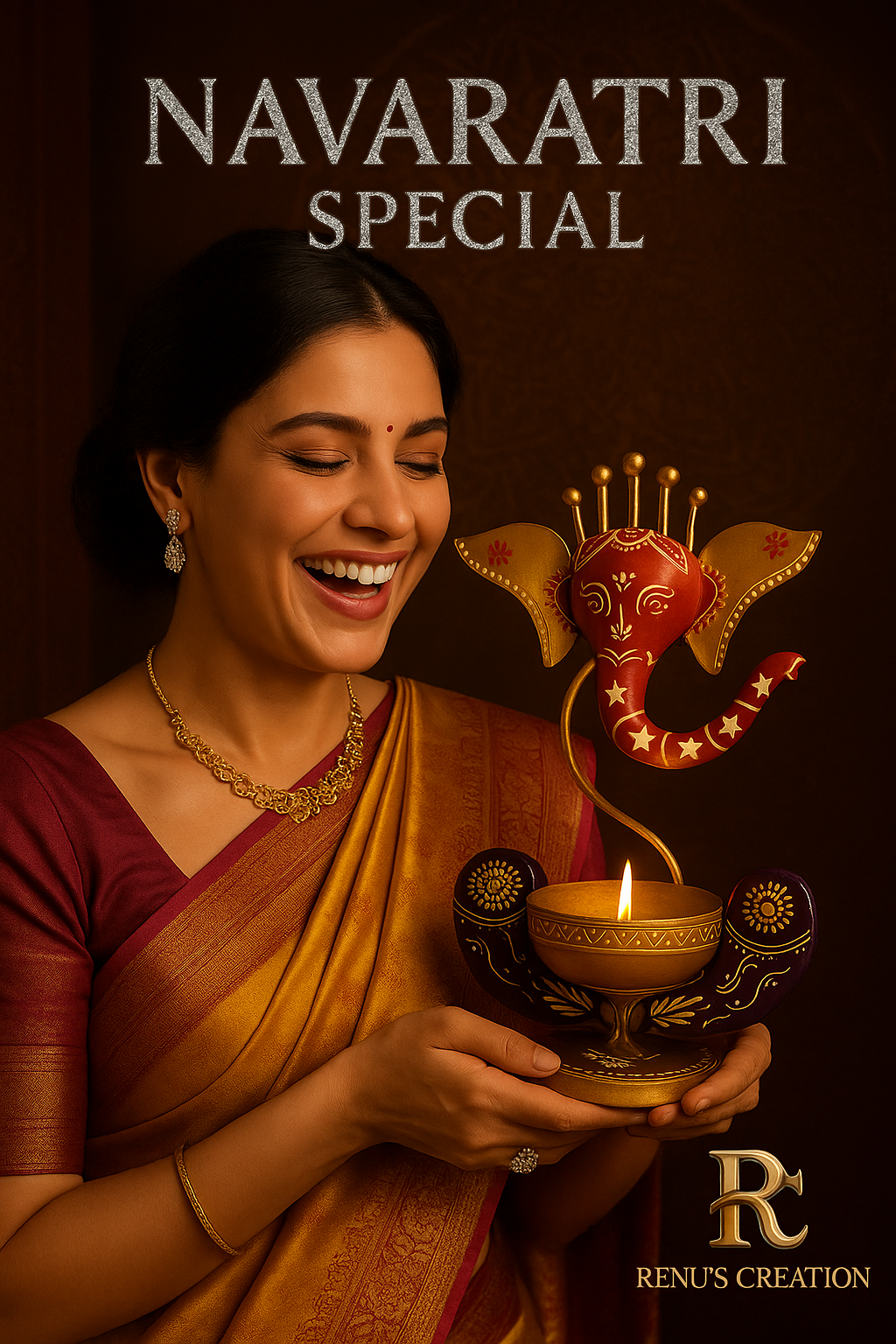 Navaratri Tealight Spiritual Lamp