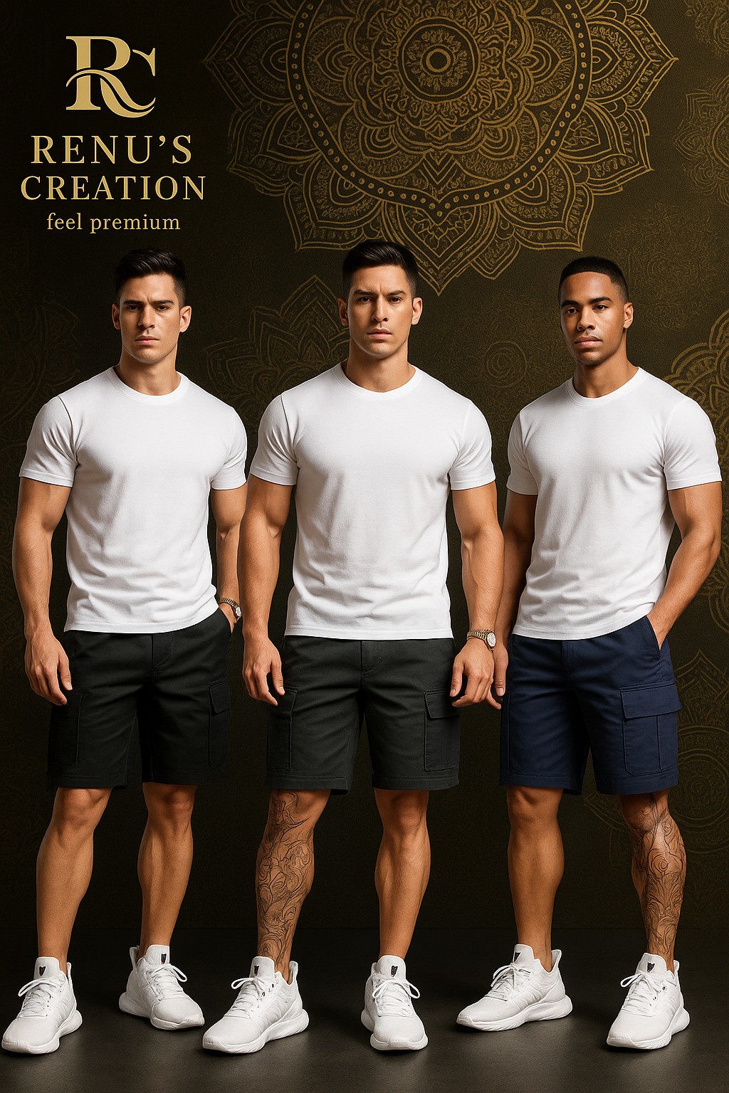 Men's Cotton Casual Cargo Shorts Pack of 3