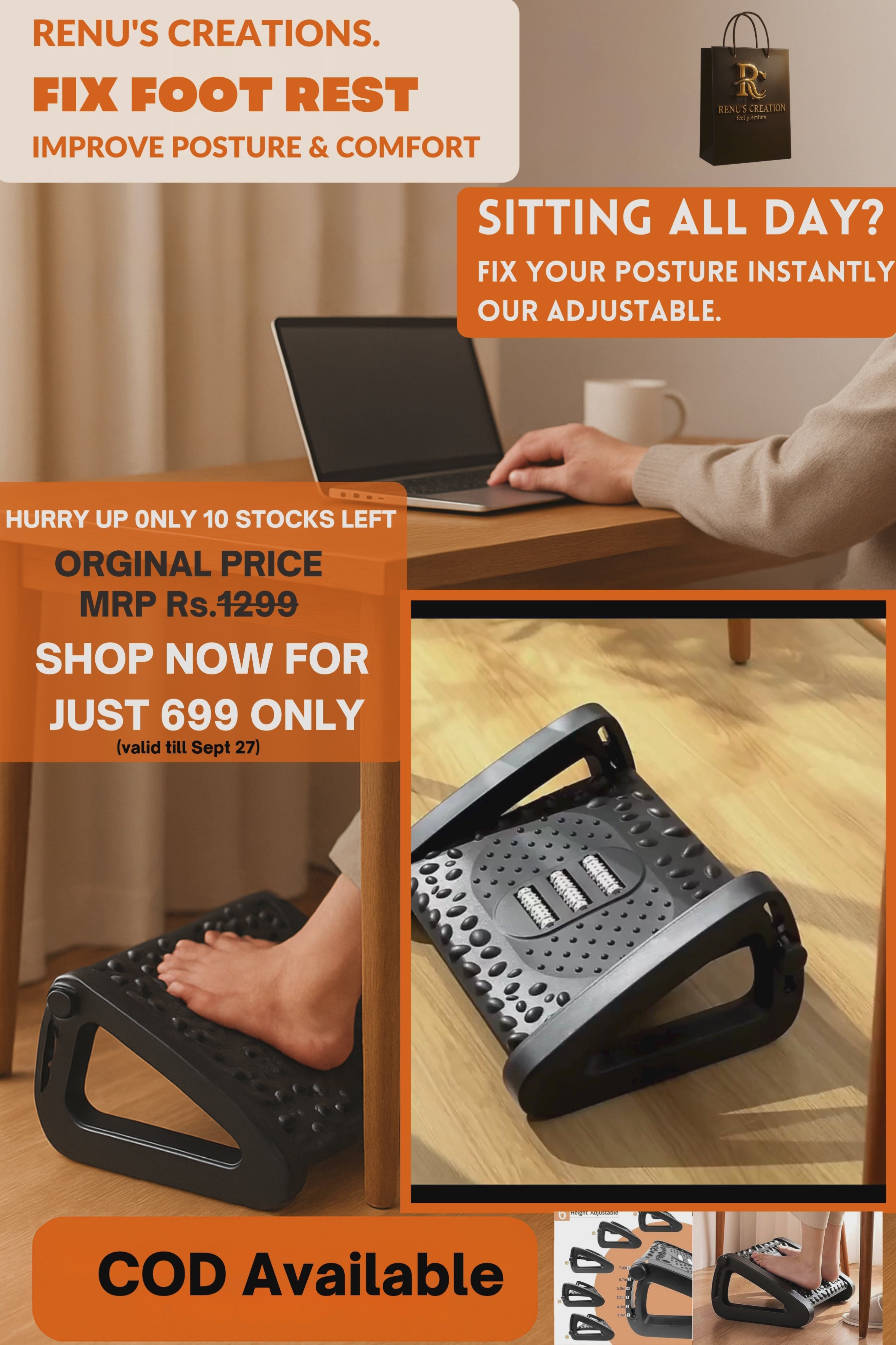 Fix Footrest Massage Stool